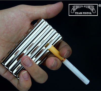 New 1pcs corrugated Design Silver Copper Cigarette Box solidly made Metal Cigarette Case Holder For 10 /20 Cigarettes Box Gift ► Photo 1/5
