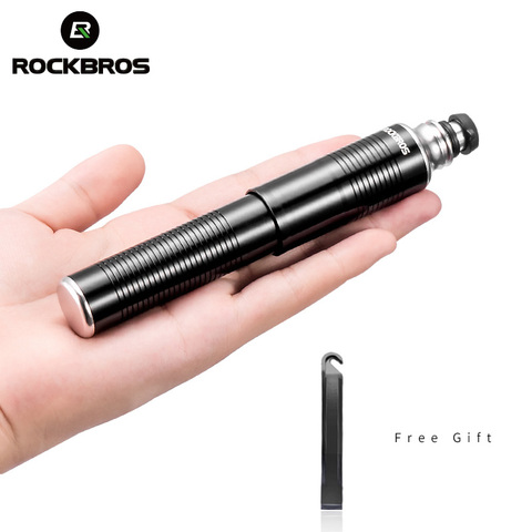 ROCKBROS Bike Bicycle Pump Mini Portable 110 PSI Pressure Aluminum Alloy For MTB Air Pump Cycling Tire Inflator Bike Accessories ► Photo 1/6