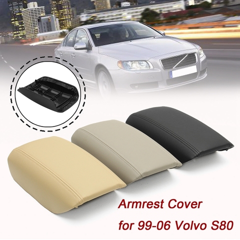 Car Armrest Cover Black Gray Beige Leather Center Console Lid For Volvo S80 1999-2006 ► Photo 1/6