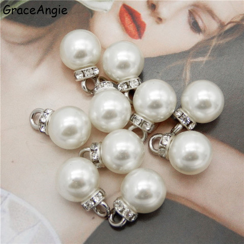 50pcs Elegant Imitation Pearl & Clear CZ Crown Pendant Charm fit Bracelet Jewelry spacer Loose Beads Jewelry Making ► Photo 1/4