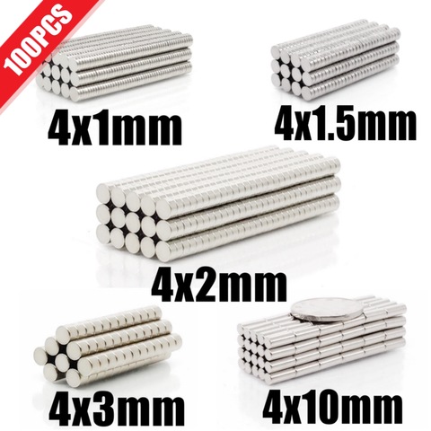 100Pcs Mini Small N35 Round Magnet 4x1 4x1.5 4x2 4x3 4x10 mm Neodymium Magnet Permanent NdFeB Super Strong Powerful Magnets 4*2 ► Photo 1/6