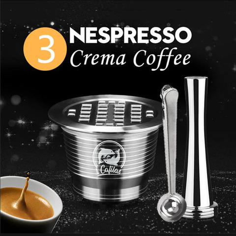 ICafilas Stainless Metal Reusable For Nespresso Capsule Press Coffee Grinds Stainless Tamper Espresso Maker Basket ► Photo 1/6