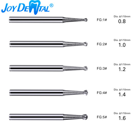 Dental Tungsten Carbide Drill Burs 10 Pieces/Box Round Type For High Speed Handpiece FG 1/2/3/4/5 ► Photo 1/6