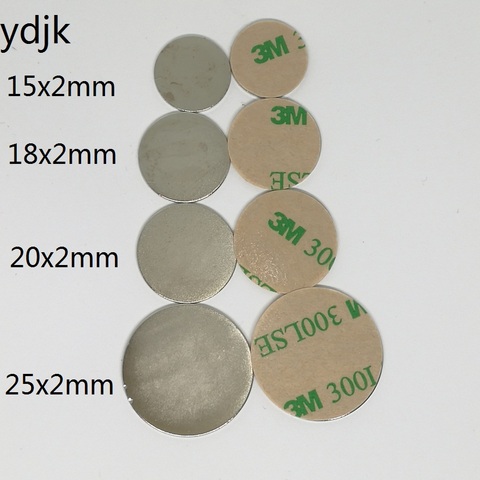 10PCS/LOT Neodymium magnet 15*2 18*2 20*2 25*2  Belt with 3M self - adhesive N35 NdFeB magnet Dia 15 18 20 25 thickness 2 ► Photo 1/4