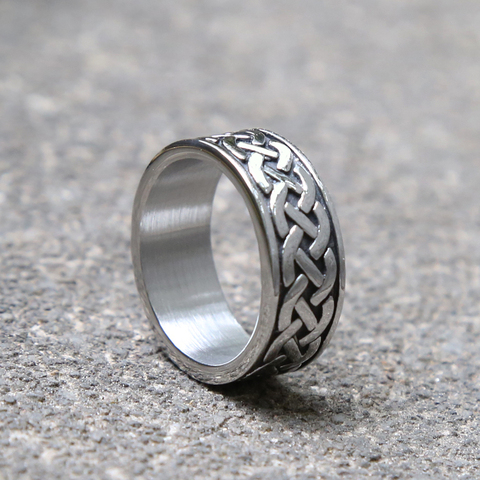 Vintage Viking Stainless Steel Celtics Knot Ring Nordic Men's Ring Odin Rune Ring For Men Women Fashion Jewelry Gifts ► Photo 1/6