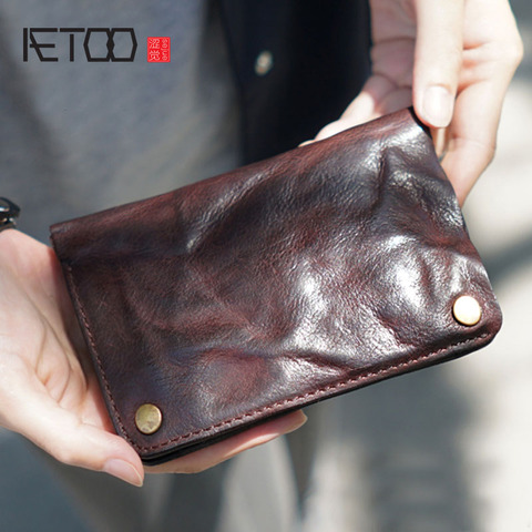 AETOO The original male money lady makes the old leather handmade leather, eighty percent off retro wallet, simple wallet ► Photo 1/6