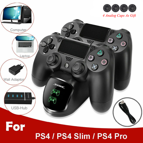 PS4 Charger Charging Dock Station Dual USB with LED Indicators Joystick Gamepad Charger for Playstation 4/Slim/Pro Controller ► Photo 1/6