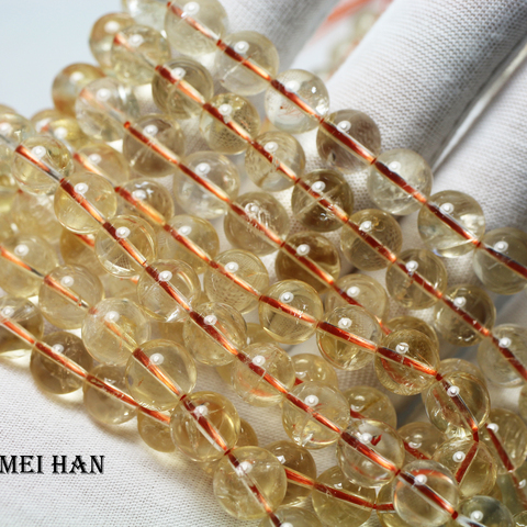 Natural (1 strand/set) citrinee yellow quartz 8-8.8mm smooth round beads for jewelry making design fashion stone diy bracelet ► Photo 1/2