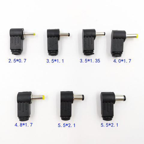 DC Power Male Plug Jack Adapter 90 Degree Male 5.5x2.1mm/5.5x2.5mm/4.8x1.7mm/4.0x1.7mm/3.5x1.3mm/2.5x0.7mm/2.0x0.6mm ► Photo 1/5