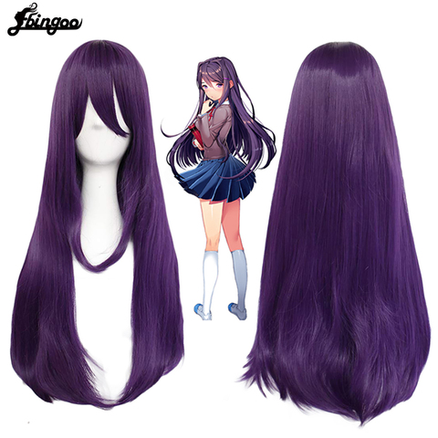 Buy Online Ebingoo Doki Doki Literature Club Yuri Monika Natsuki Sayori Ddlc High Temperature Fiber Synthetic Cosplay Wigs For Halloween Alitools