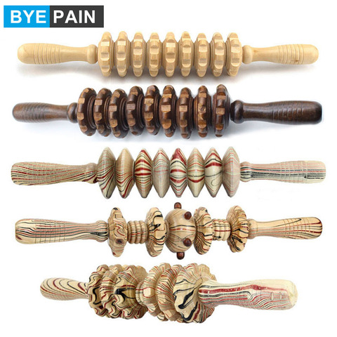 BYEPAIN Wooden Exercise Roller Sport Injury Gym Body Leg Trigger Point Muscle Roller Sticks Massager Health Care ► Photo 1/6