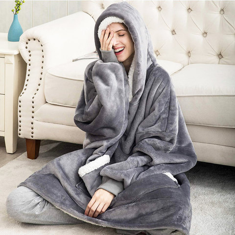 Oversized Hoodies Sweatshirt Women Winter Hoodies Fleece Giant TV Blanket With Sleeves Pullover Oversize Women Hoody Sweatshirts ► Photo 1/6