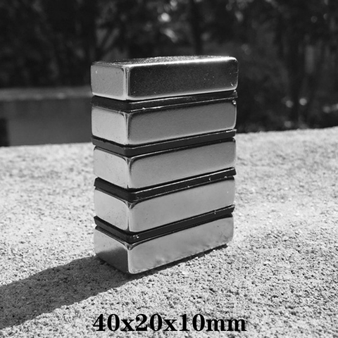 1~15PCS 40x20x10 Quadrate Powerful Magnets Strip DIY Permanent Magnetic 40x20x10mm Super Powerful Neodymium Magnet 40*20*10 mm ► Photo 1/6