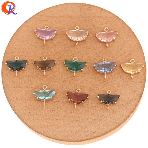 Cordial Design 50Pcs 14*16MM Jewelry Accessories/DIY Making/Crystal Connectors/Semicircle Shape/Hand Made/Earring Findings ► Photo 1/6