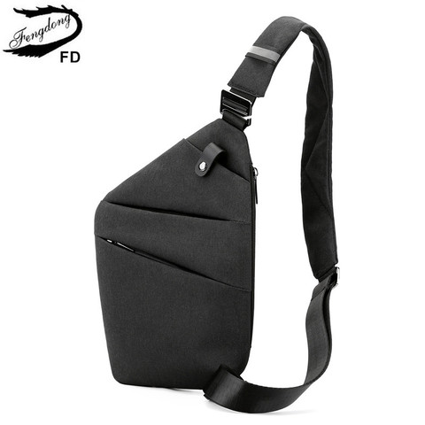 Fengdong small crossbody bags for men waterproof chest bag male lightweight messenger bag mini travel bag with reflective strip ► Photo 1/6