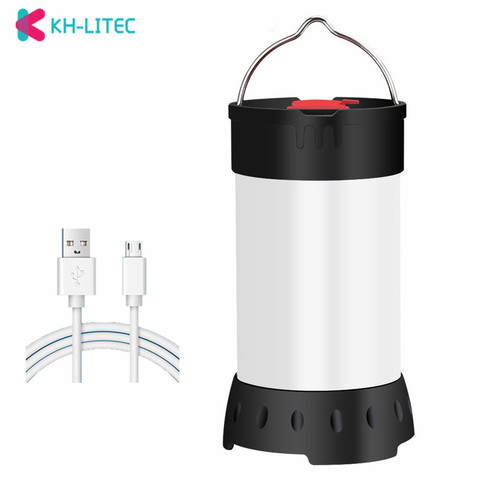 Magnetic Portable White Red Camping Lantern USB Rechargeable 5 Level Brightness Hanging Tent Emergency Flashlight 18650 Battery ► Photo 1/6