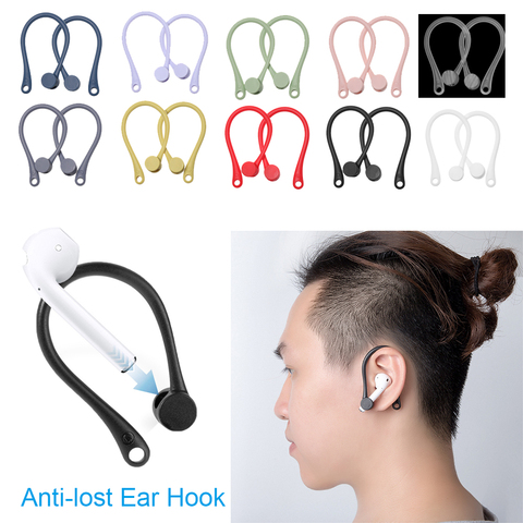1 Pair Soft Silicone Protective Earhooks For AirPods Anti-lost Ear Hook Secure Fit Hooks Earphone Holders For Apple AirPods ► Photo 1/6