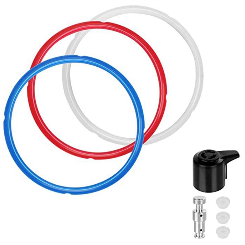 3 Pack Silicone Sealing Rings and Steam Release Valve,Replacement Float Val M8Q7 