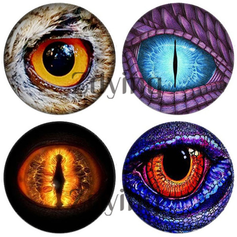 Zdying 5pcs/lot Animal Eyes Dragon Snake Owl Cat Tiger Eyes Glass Cabochon Handmade Jewelry Findings for DIY Earrings Bracelet ► Photo 1/4