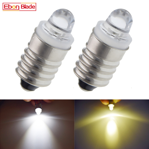 2Pcs E10 Screw LED Upgrade Flashlight Bulb 3V 12V 1447 LED Light Lamp Replacement Flashlight Torch Bulbs 3 Volt Warm / White ► Photo 1/6