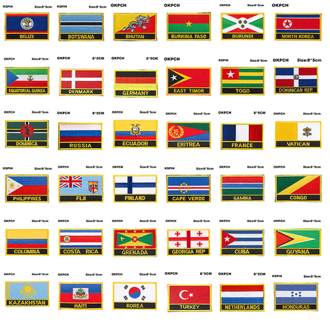 National Flag flag Embroidery Patch Badge South Korea Netherlands Kazakhstan Cuba Finland  Vatican France Russia Germany Denmark ► Photo 1/6