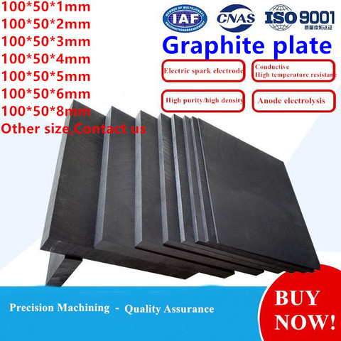 5pcs carbon graphite sheet pure graphite plate electrode electrolysis plate used for industry application ► Photo 1/6