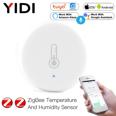 ZigBee Smart Temperature Humidity Sensor Detector, Battery Powered Security Tuya Smart Life App Voice Control Alexa Google Home ► Photo 1/1
