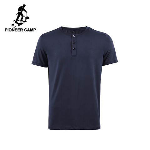 Pioneer Camp Mandarin Collar Short Sleeve Tee Shirt Men 2022 Summer Top Men Brand Clothing Mesh Casual T-Shirts ADT902185Y ► Photo 1/6