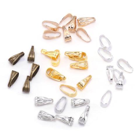  Gold Pendant Clasp 100Pcs Pinch Bails for Jewelry