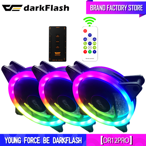 Aigo darkFlash Authentic DR12-Pro Computer Cooler Cooling RGB Fans Computer PC Case Fan RGB Adjust 3P-5V AURA SYNC LED 120mm Fan ► Photo 1/6