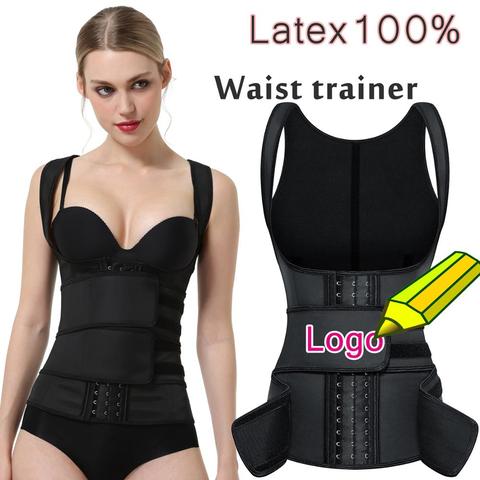 High Quality 100% Latex Waist Trainer Belt Shapewear Cincher Body Shaper Tummy Control Strap Slimming Sweat Fat Burning Belt ► Photo 1/6