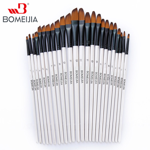12pcs Nylon Hair Wooden Handle Watercolor Paint Brush Pen Set For Learning Diy Oil Acrylic Painting Art Paint Brushes Supplies ► Photo 1/6
