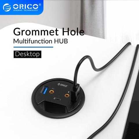 ORICO Desktop Grommet USB 3.0 HUB With Headphone Microphone Port Type C HUB OTG Adapter Splitter For Laptop Accessories ► Photo 1/6