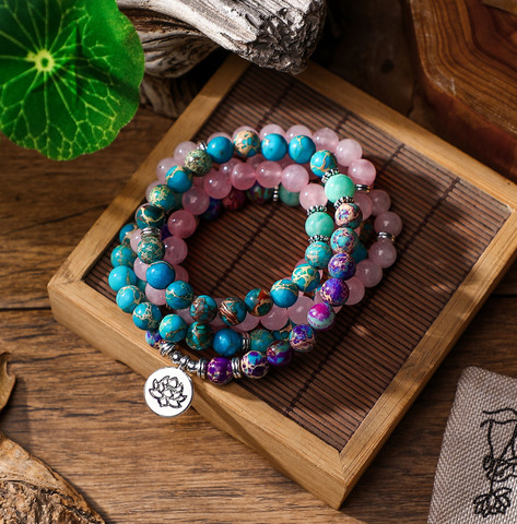 108 Mala Bracelet Women's Accessories Natural Stone Jewelry Dropshipping ► Photo 1/6