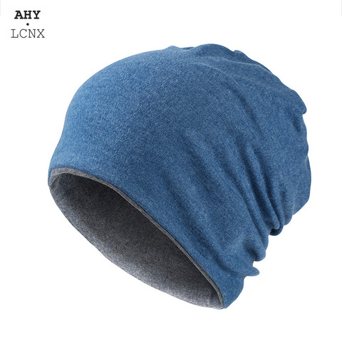Autumn Winter Thick Warm Hats For Men Women Men‘’s Skullies Beanies Solid Color Turban Hat Female Male Windproof Cap Bonnet ► Photo 1/6