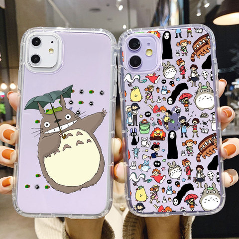 Spirited Away Ghibli Anime Kaonashi Cute Totoro Phone Case For Iphone 11 Pro 5 5s 4s 6 6s 7 8 Plus Xr X Xs Max Tpu Silicone Case Price History