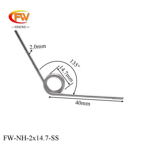 4pcs/lot 135 degree 2.0mm wire torsion spring stainless steel 4 coils heavy duty torsion spring with custom wholesale ► Photo 1/5