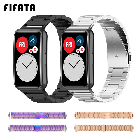 FIFATA Metal Strap Replacement Wrist Band For Huawei Watch Fit Stainless Steel Bracelet Watchbands For Huawei Fit Accessories ► Photo 1/6