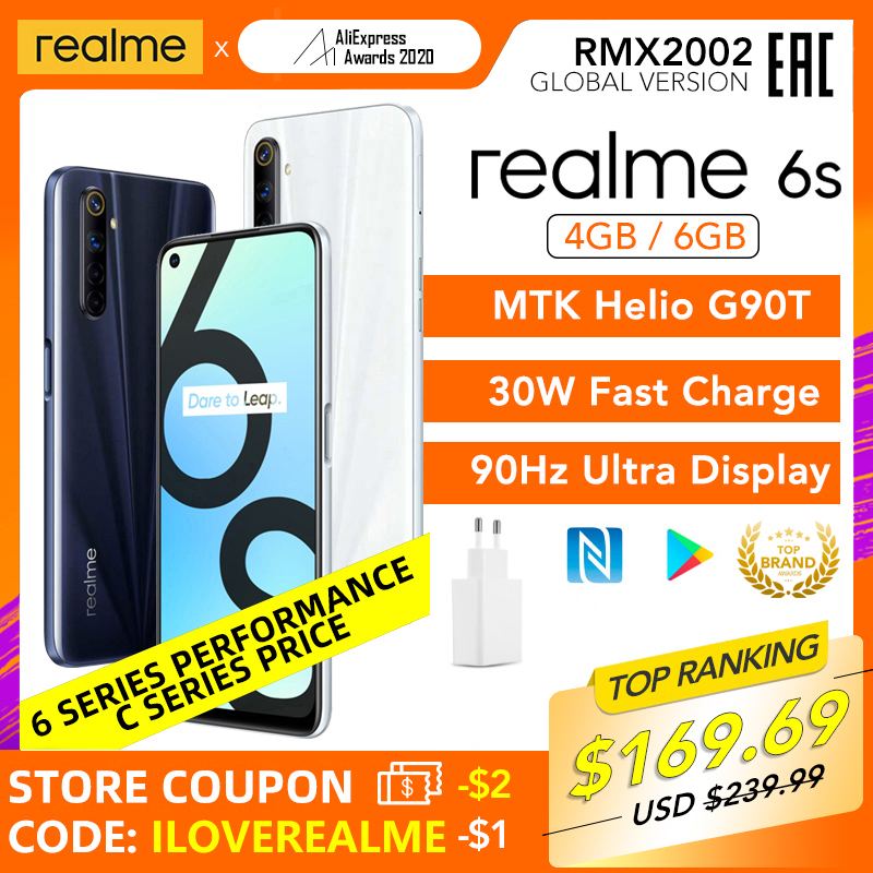 Buy Online Realme 6s 6 S Global Version 4gb Ram 64gb Rom 6gb 128gb Helio G90t 6 5 90hz Display 30w Flash Eu Charge Nfc Play Store Alitools