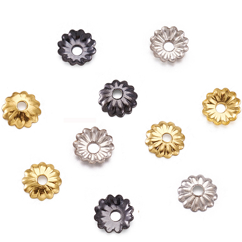 10g Iron Flower Bead Caps for Jewelry Making Bracelet Accessories Findings Gunmetal Color 5x1.5mm Hole: 1mm about 330pcs ► Photo 1/6