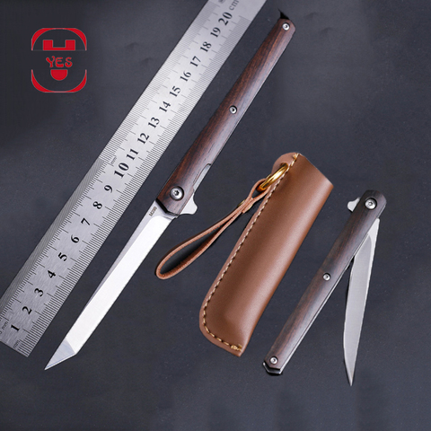 M390 Steel Folding Knife CS Go Solid Wood Portable Pocket Holster Fold Knife Camping Hunting Knife Slicing Fruit Knives EDC Tool ► Photo 1/6
