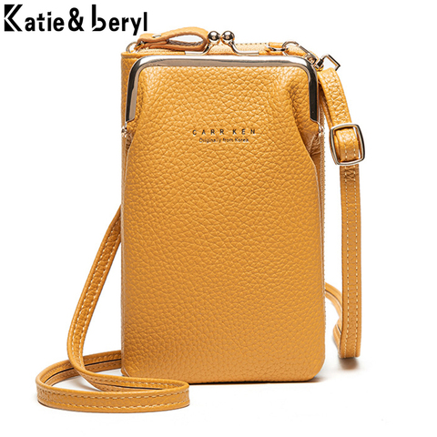 Fashion Small Crossbody Bags Women Mini PU Leather Shoulder Messenger Bag For Girls Yellow Bolsas Ladies Phone Purse Zipper Flap ► Photo 1/6