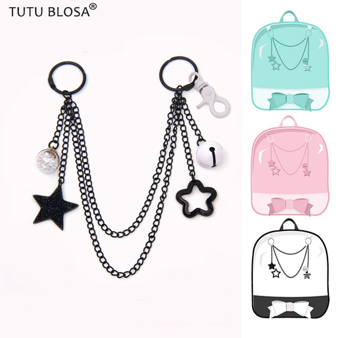 Ita Bag Chain Accessories decoration candy colors stars Bells adjustable DIY bag chain Hanging chain for ita bag H914 ► Photo 1/6