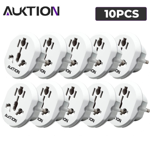 AUKTION 10Pcs Universal Travel EU Adapter 16A Electrical Plugs International Power Socket Converter AC 250V Home Office Use ► Photo 1/6