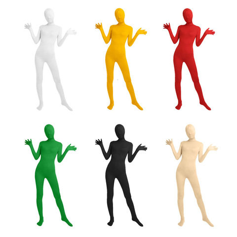 Halloween Anime Unisex Lycra Cosplay Costume All-inclusive Pure Color Tight Jumpsuit Second Skin Suit Stage Zipper Bodysuit ► Photo 1/6
