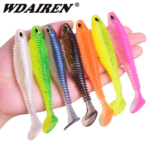 WDAIREN Soft Silicone Fishing Lure 80mm 110mm Minnow Easy shiner Worms Wobblers Jigs Artificial Bait Bass Fishing Tackle WD-600 ► Photo 1/6