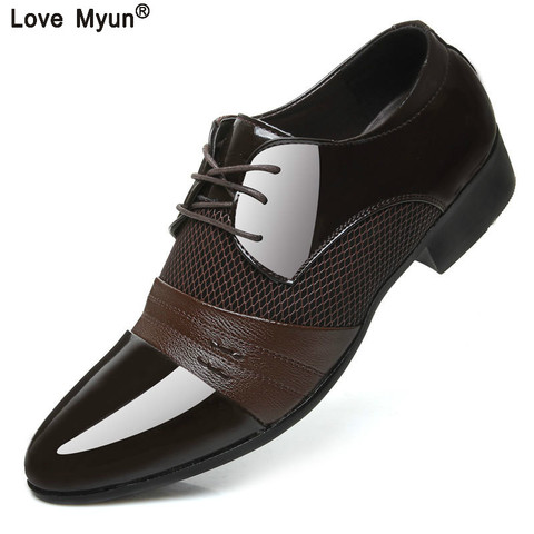 Big size china brand classic male Footwear Brown black White Push dress patent leather office Large Social elegant shoe for men ► Photo 1/6