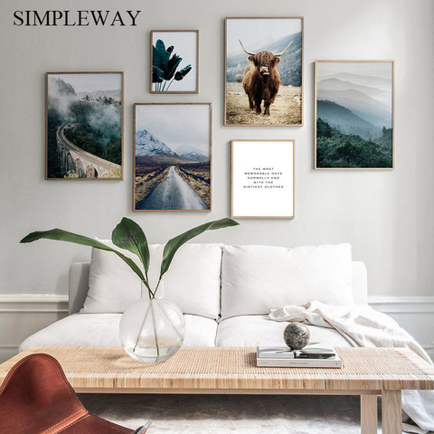 Wall Art Nature Landscape Canvas Poster Nordic Style Cow Foggy Forest Print  Painting Scandinavian Decoration Picture Home Decor - Price history &  Review, AliExpress Seller - SIMPLEWAY Little Art Store