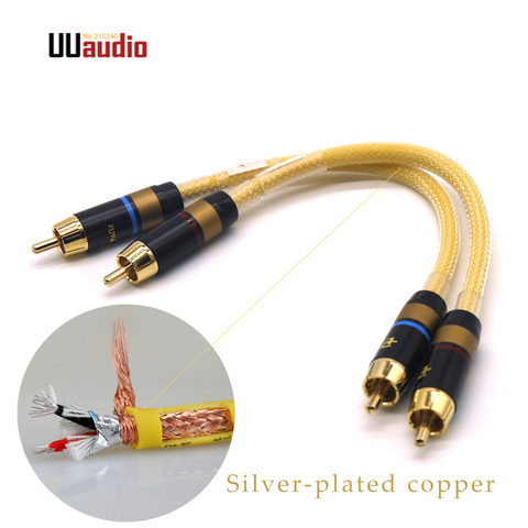 2PCS/pair HIFI RCA audio Cable  Silver-plated Copper RCA To RCA Audio cable for DAC Amplifier ► Photo 1/6