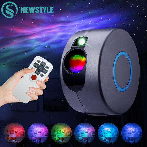 Laser Galaxy Starry Sky Projector Rotating Water Waving Night Light Led Colorful Nebula Cloud Lamp Atmospher Bedroom Beside Lamp ► Photo 1/6